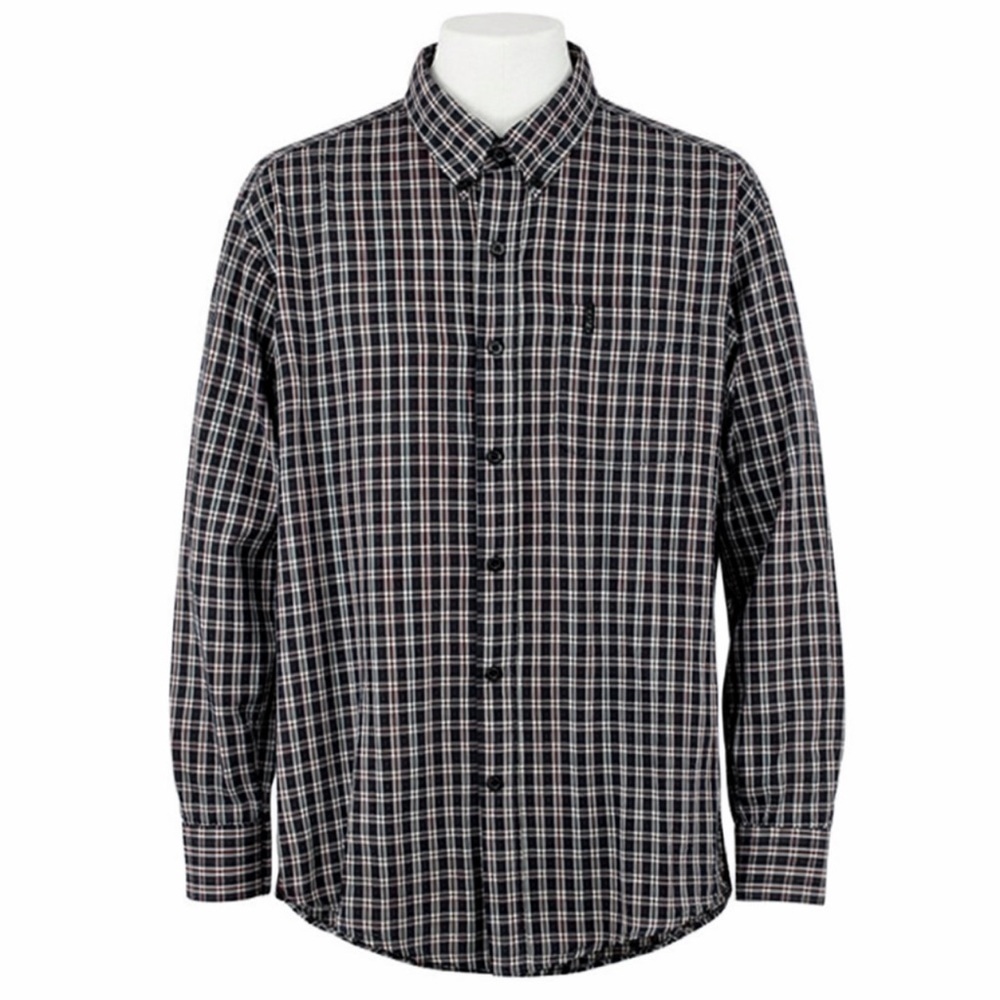 Vintage Chaps Ralph Lauren Shirt Men Large Black White Red Plaid Button Down